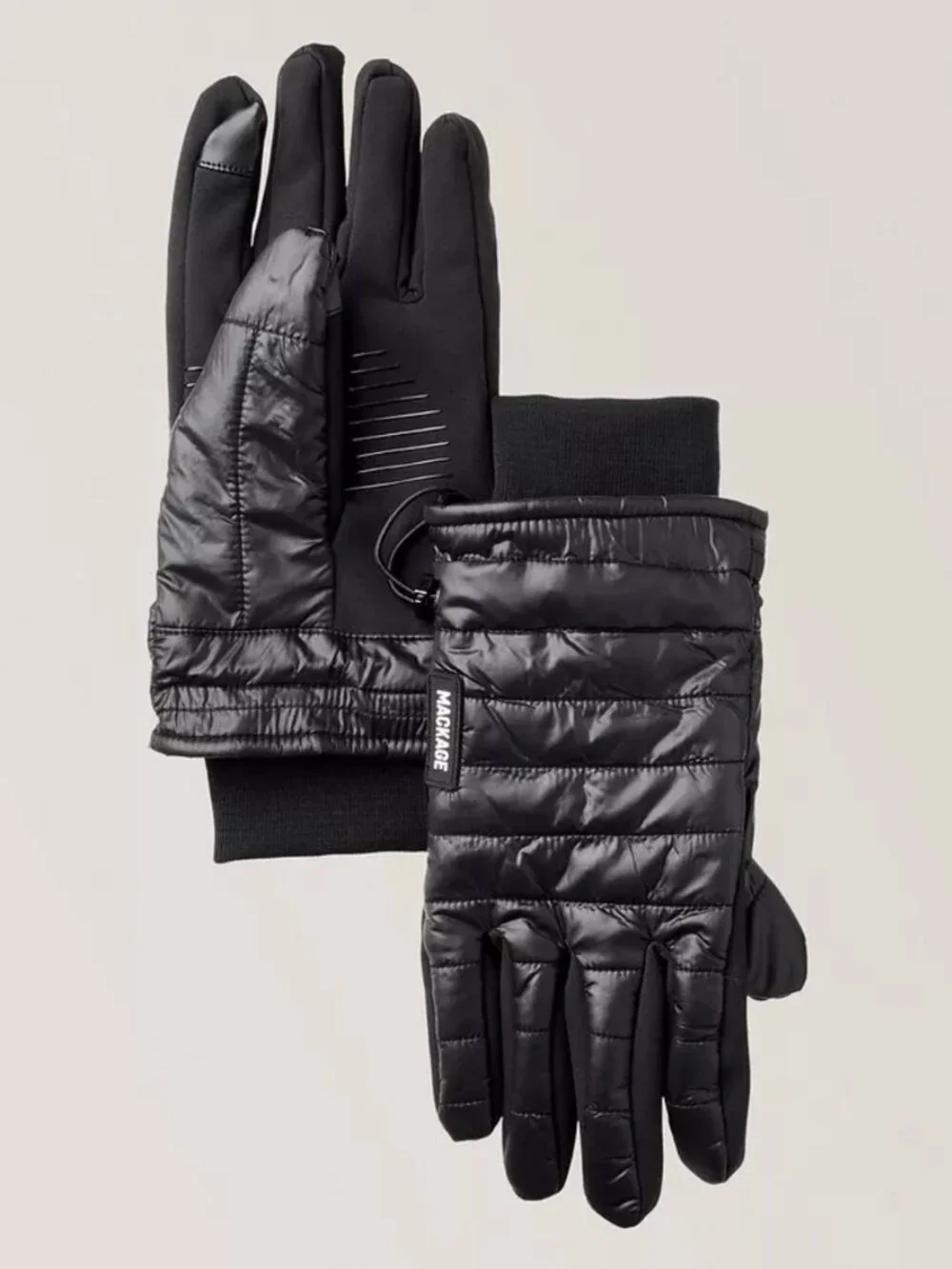 Mackage ALFIE Black Quilted Gloves Size L NWT